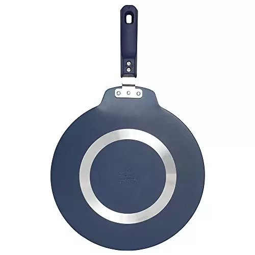 Wonderchef Reva Flat Dosa Tawa 33 cm Greblon C3 Non-Stick Aluminium Black, 63152548