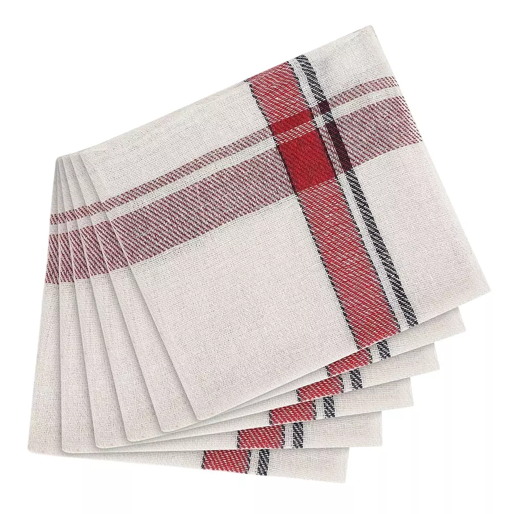 Dr. Marwin Wet and Dry Glass & Table Cleaner Duster Beige & White 18x18 Inch (46x46 cm) Size for Home, School & Hospitals (Pack of 6 Pcs)