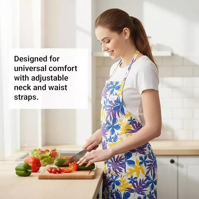 vansh-homes-cotton-water-resistant-apron-stainless-steel-wire-gas-trolley-gas-lighter-kitchen-combo-set