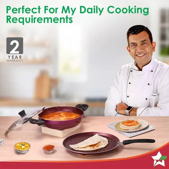 wonderchef-bandhan-dosa-tawa-kadhai-with-glass-lid-non-stick-pure-grade-aluminium-red-and-purple-63155008-3-pcs-set