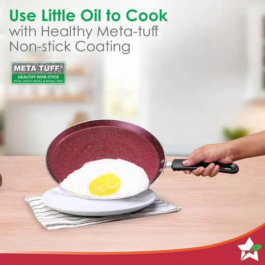 wonderchef-bandhan-dosa-tawa-kadhai-with-glass-lid-non-stick-pure-grade-aluminium-red-and-purple-63155008-3-pcs-set