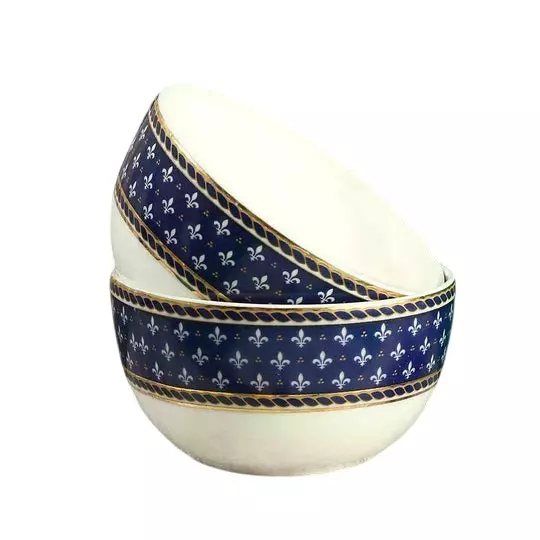 Wonderchef Sicilia Bowl 200 ml Fine Bone China Royal Blue, 63154684 (2 Pcs Set)