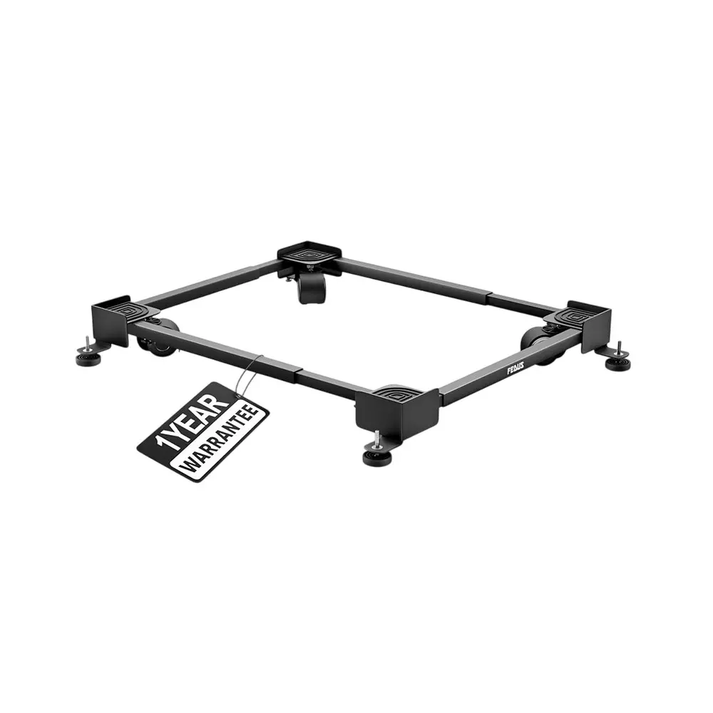 FEDUS Dishwasher Stand Trolley with Wheels 225 Kg Load Capacity Single Double Door MS Steel Frame Black