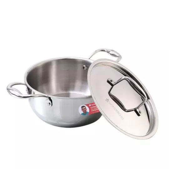 Wonderchef Nigella Casserole with Lid Tri-Ply Stainless Steel Chrome (Capacity: 3 L - 4.8 L)
