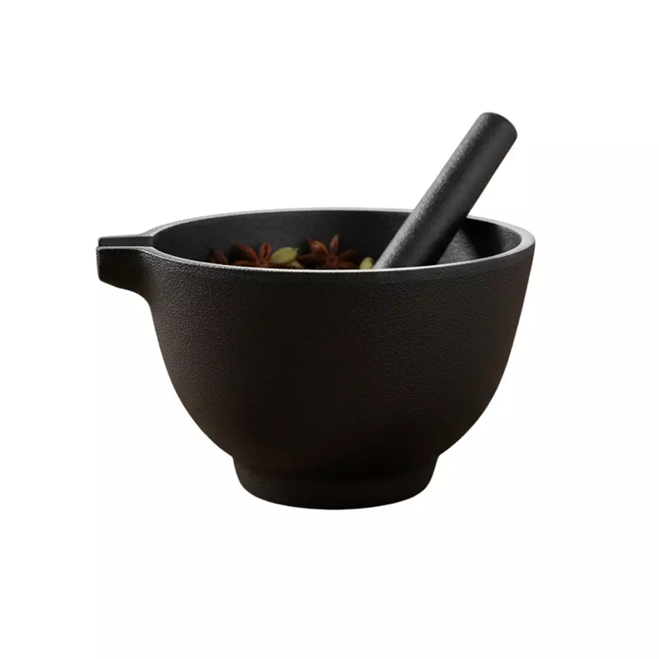 Wonderchef Forza Mortar & Pestle 15.5 cm 1.1 L Cast Iron Black, 63153837