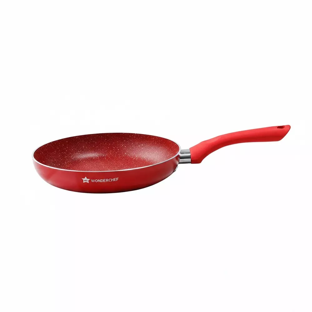 Wonderchef Royal Velvet Fry Pan 24 cm 1.8 L Virgin Aluminium Non-Stick Red, 63153442