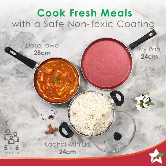 wonderchef-galaxy-dosa-tawa-fry-pan-kadhai-with-glass-lid-non-stick-pure-grade-aluminium-brick-red-63154696-4-pcs-set
