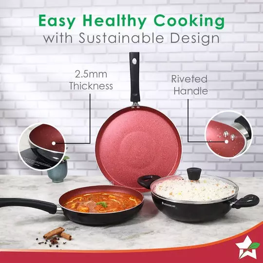 wonderchef-galaxy-dosa-tawa-fry-pan-kadhai-with-glass-lid-non-stick-pure-grade-aluminium-brick-red-63154696-4-pcs-set