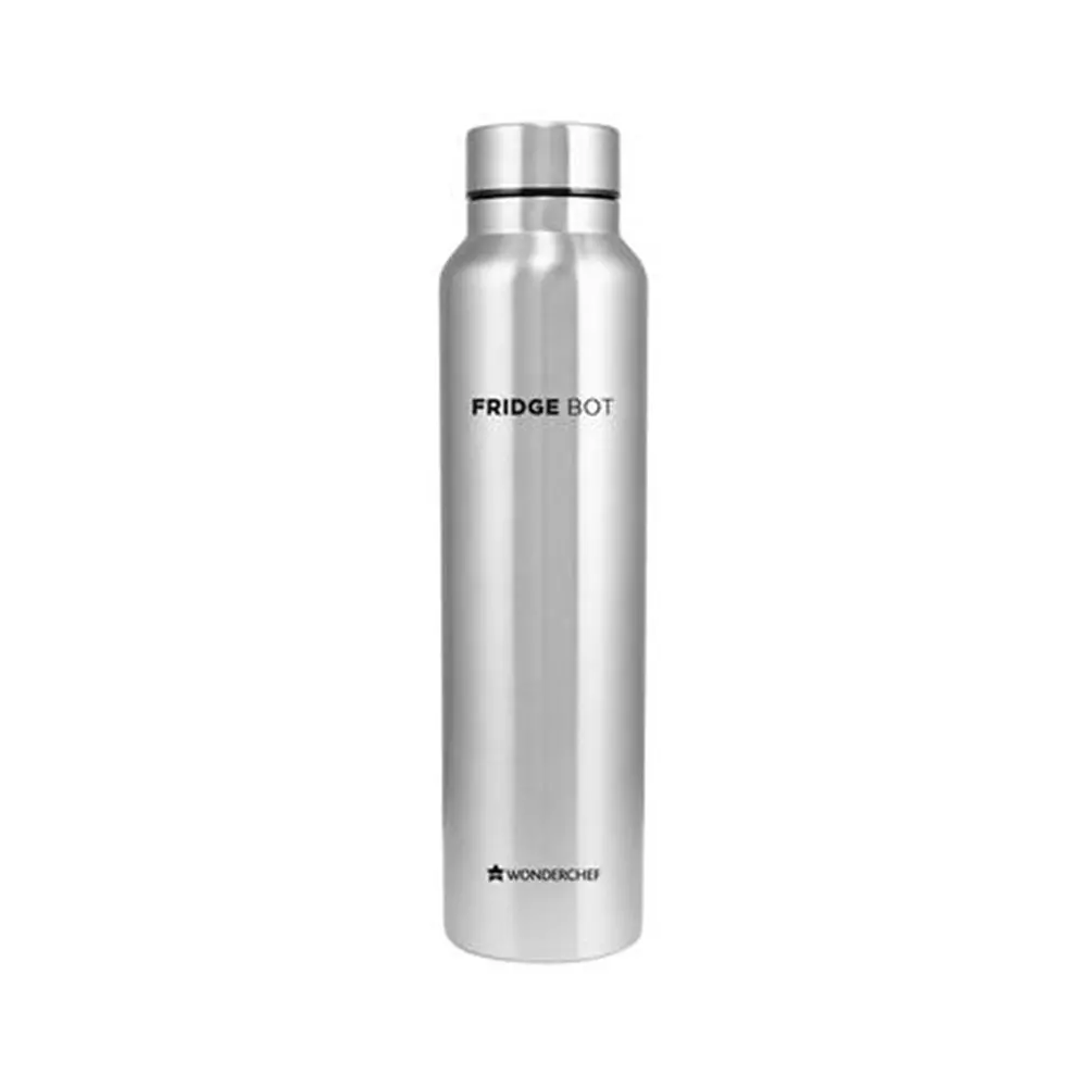 Wonderchef Fridge-Bot Water Bottle 1000 ml 304 Stainless Steel Chrome, 63153414 (2 Pcs Set)