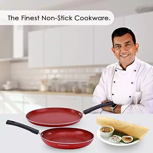 wonderchef-valencia-dosa-tawa-fry-pan-28-and-24-cm-non-stick-pure-grade-aluminium-red-63154765-2-pcs-set