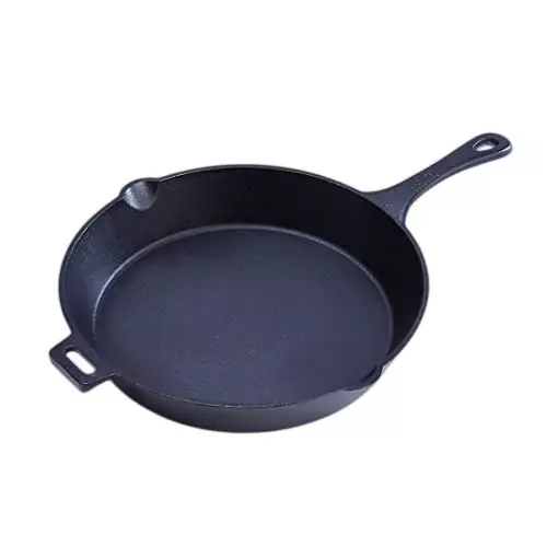 Wonderchef Forza Fry Pan 29 cm 2.8 L Pre Seasoned Cast Iron Black, 63153851
