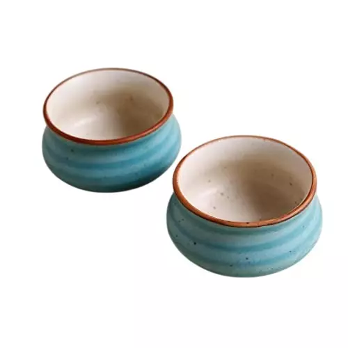 Wonderchef Teramo Vati&nbsp; 8x4 cm Stoneware Blue, 63154071 (2 Pcs Set)