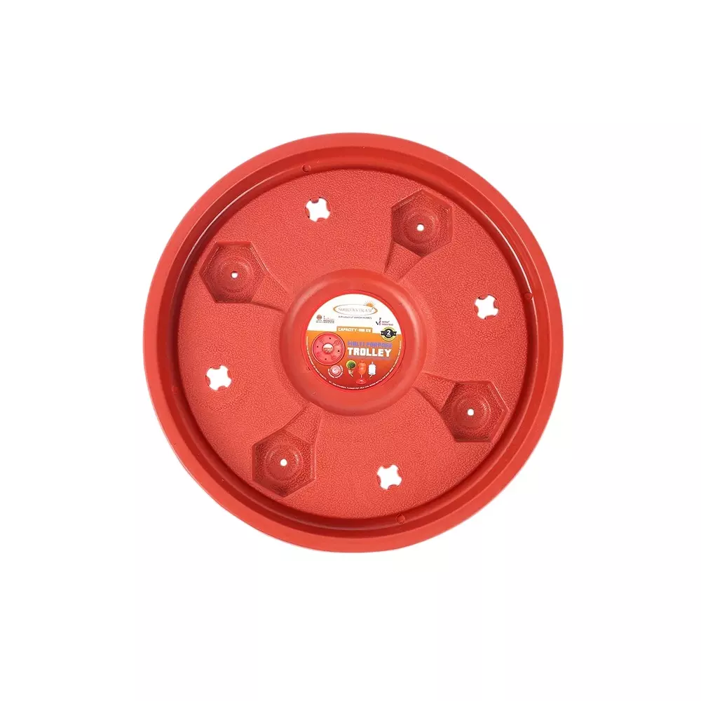 Vansh Homes Gas Cylinder Trolley Free Size Heavy-Duty Frame with 4 Smooth Rolling Wheels Plastic Red, VI-CL-01