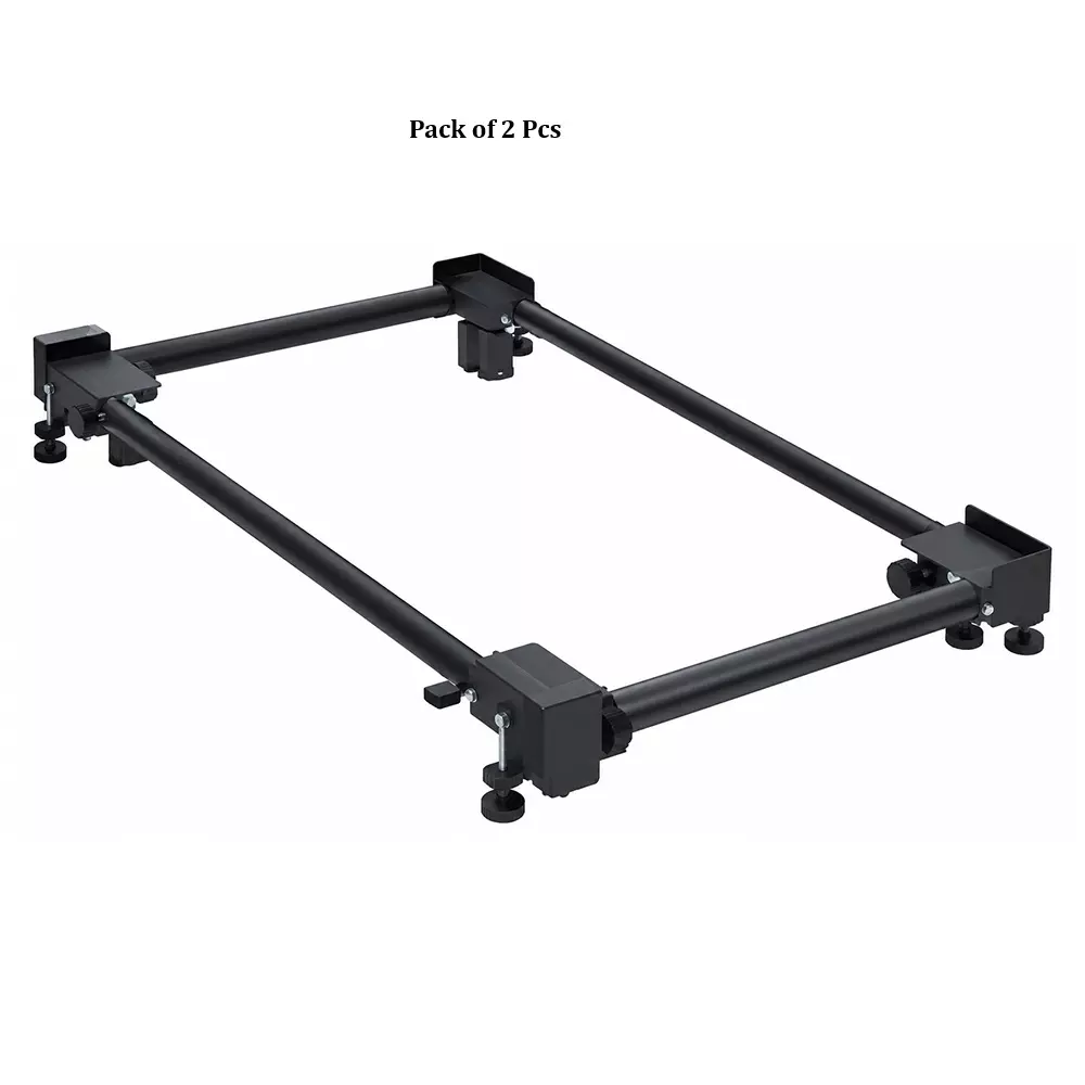 sameta-washing-machine-trolley-powder-coating-600460120-mm-size-160-kg-load-capacity-mild-steel-black-4-wheels-adjustable-size-for-home-use-pack-of-2-pcs