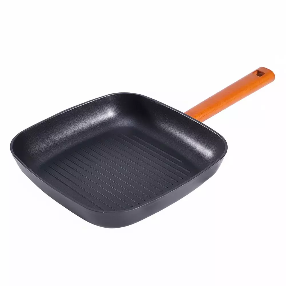 Wonderchef Caesar Forged Grill Pan 24 cm 1.9 L Virgin Aluminium Greblon C3 Non-Stick Coating Black, 63154848