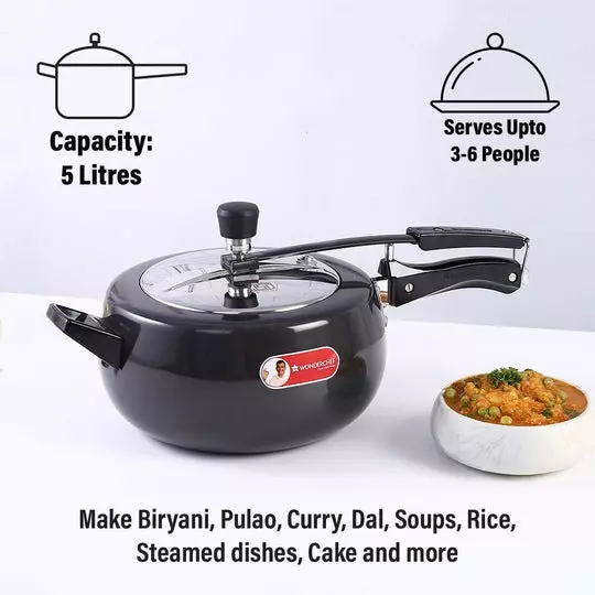wonderchef-taurus-5-l-pressure-cooker-with-inner-lid-hard-anodized-black-chrome-isi-certified-63154760