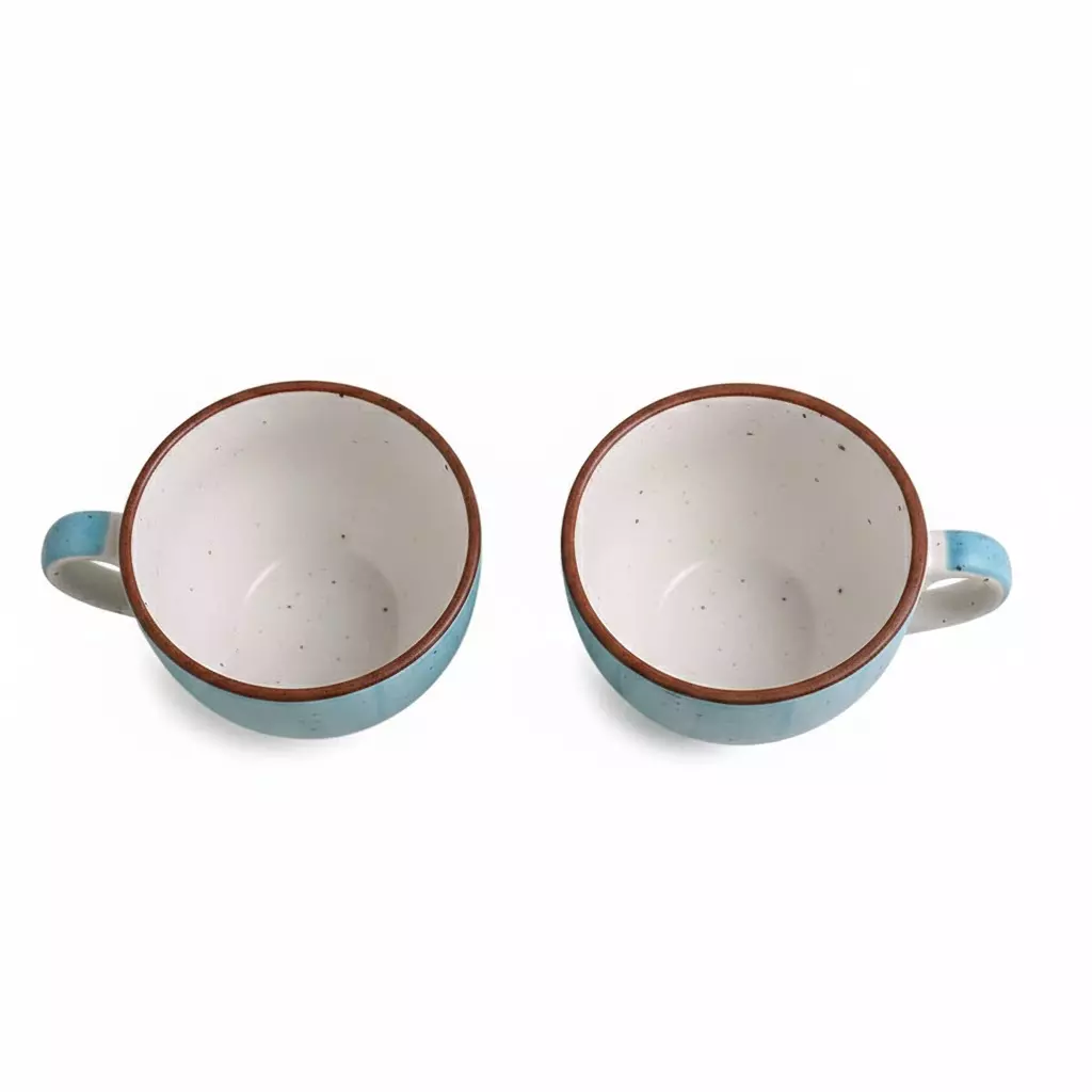 Wonderchef Teramo Cappuccino Cup 175 ml Stoneware Blue, 63153810 (2 Pcs Set)