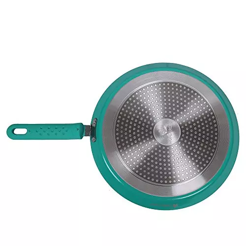 Wonderchef Celebration Dosa Tawa, Grill Pan, Fry Pan & Kadhai with Glass Lid Non Stick Virgin Aluminium Turquoise Blue, 63151530 (5 Pcs Set)