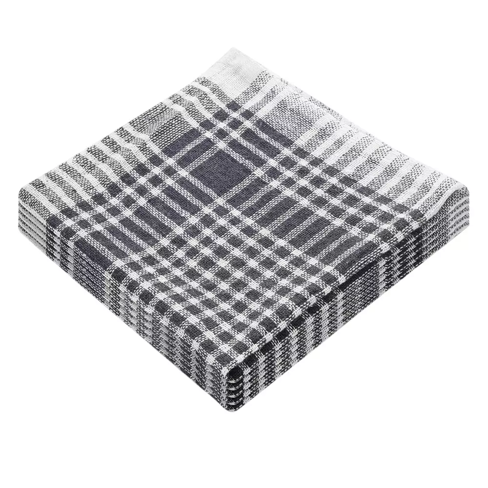 Dr. Marwin Wet and Dry Kitchen Duster Check 18x18 Inch (46x46 cm) Size for Home, School & Hospitals (Pack of 12 Pcs)