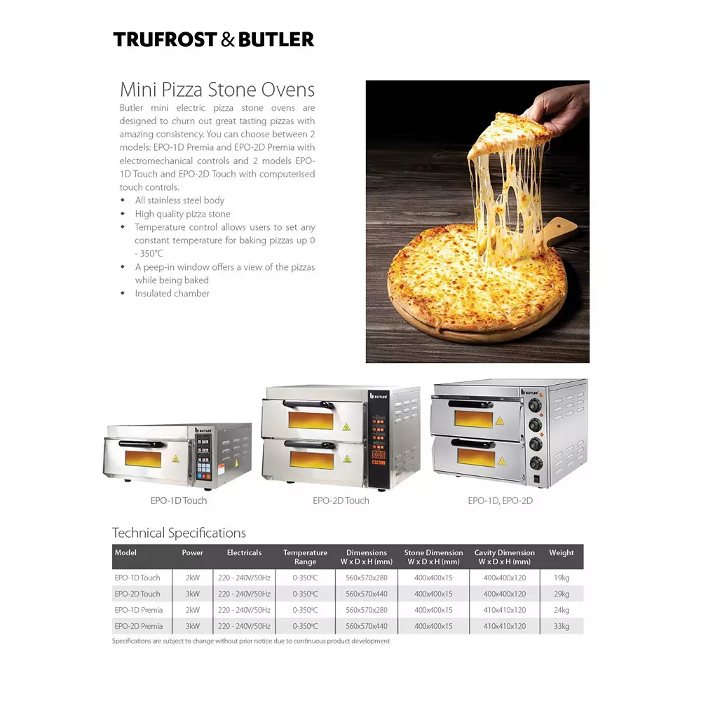 Butler Electric Two Deck Mini Stone Oven, EPO-2D Premia