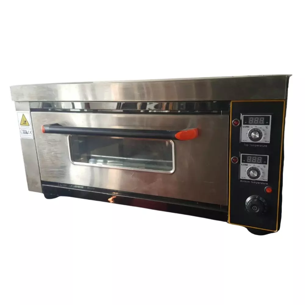 Shri Saraswati Kitchen Equipment Electric Deck Baking Oven 1 Tray Single Door Sliver S.S. 304, SSKE 71