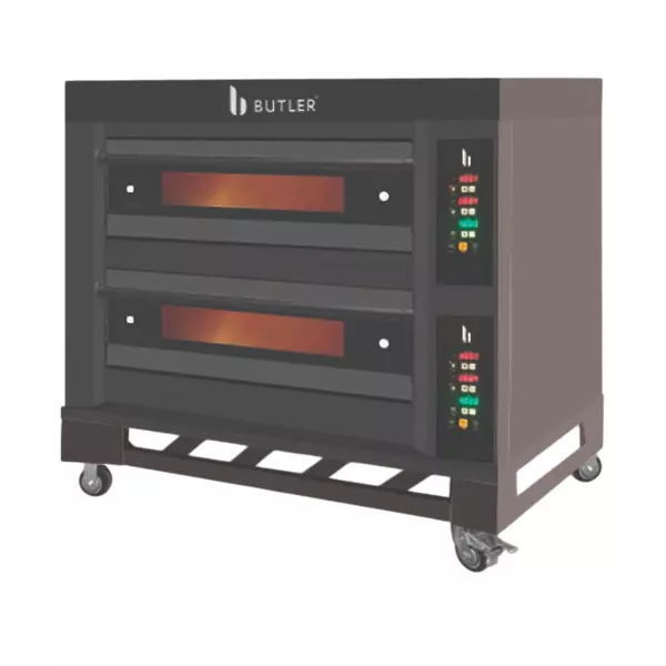 Butler Electric Two Deck Oven 13.2 kW 4 Trays, EDO-2D-4T Black Italia