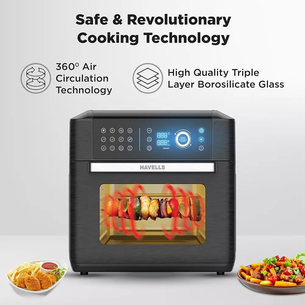 Havells AVANZA 1700 W Digital Air Fryer Oven 15 L Black, GHCAFEFK170