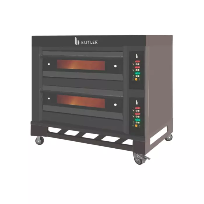 Butler Gas Two Deck Oven 200 W 4 Trays, GDO-2D-4T Black Italia