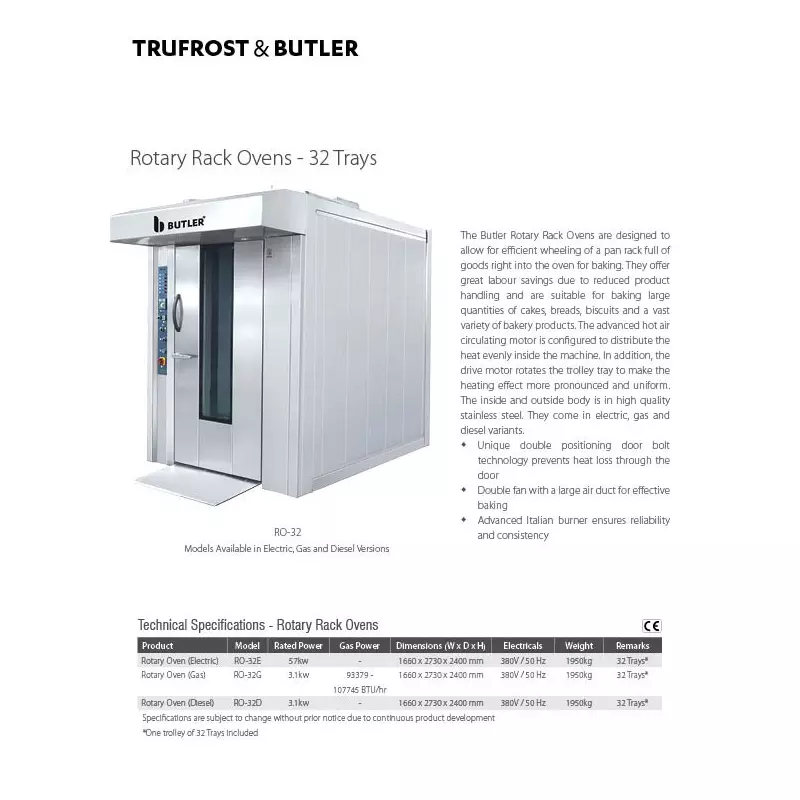 Butler Electric Rotary Rack Oven for 32 Trays, RO-32E
