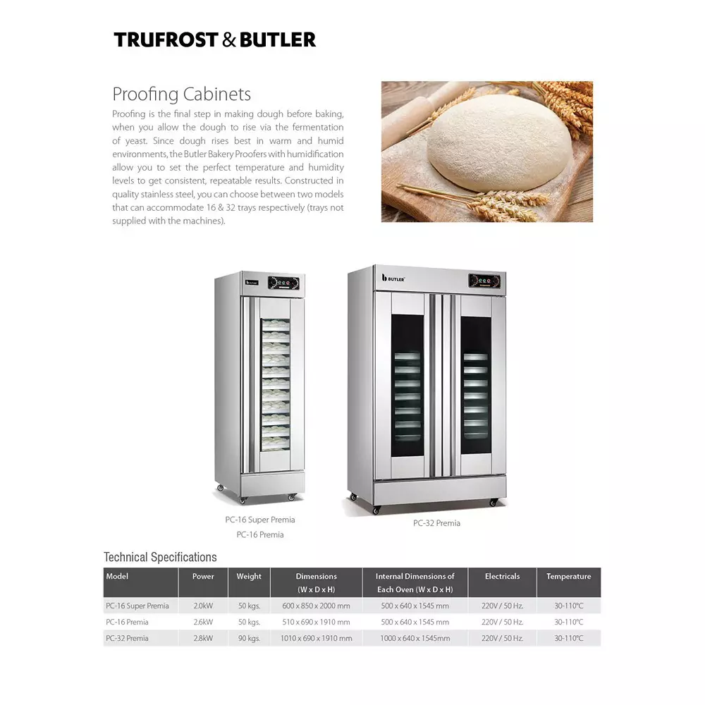 Butler Electric Single Door Tall Proofing Cabinet for 16 Trays, PC-16 Super Premia