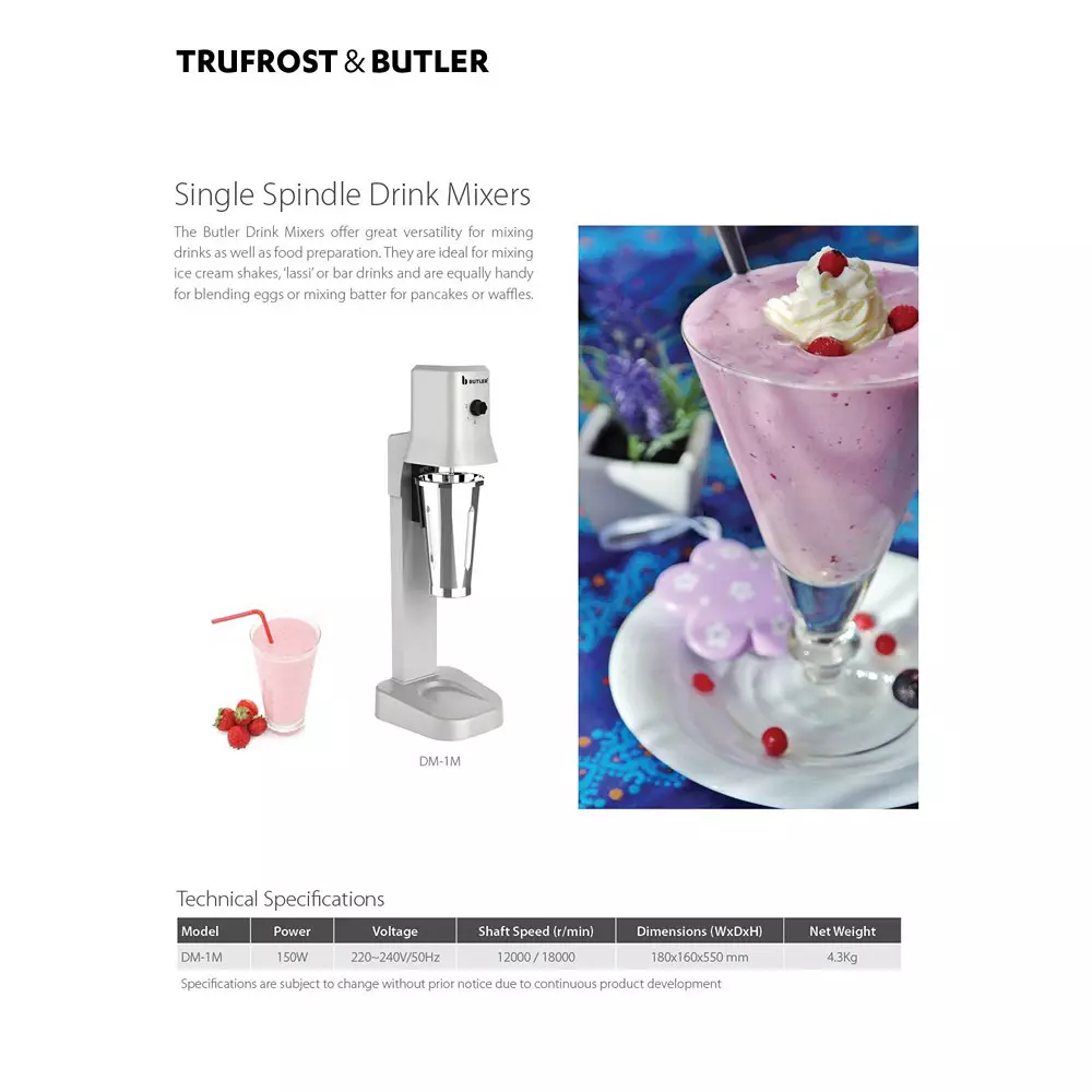 Butler 150W Single Spindle Drink Mixer, DM-1M
