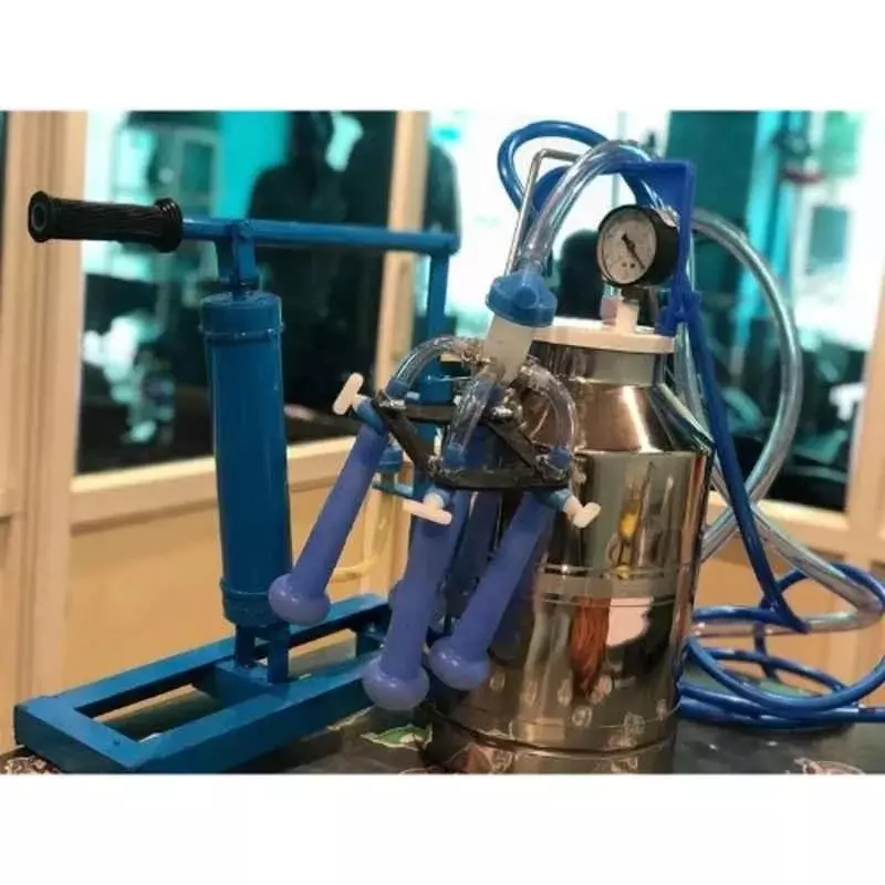 Vinayak Machines 12 L Hand Oprated Milking Machine Stainless Steel 300 mm H15 max Vacuum Level