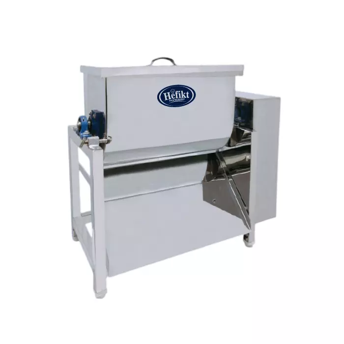Hefikt Food Machinery Namkeen Masala Mixer (Ribbon Blender) 15-20 Kg Drum Capacity 24 x 12 x 14 Inch Drum Size 0.5 HP Power 1440 RPM Stainless Steel Material