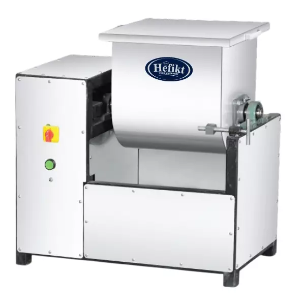 Hefikt Food Machinery Drum Type Dough Kneading Machine Stainless Steel Material 1.5 HP Power 1440 RPM 5-10 Minute Time 12 Kg Capacity