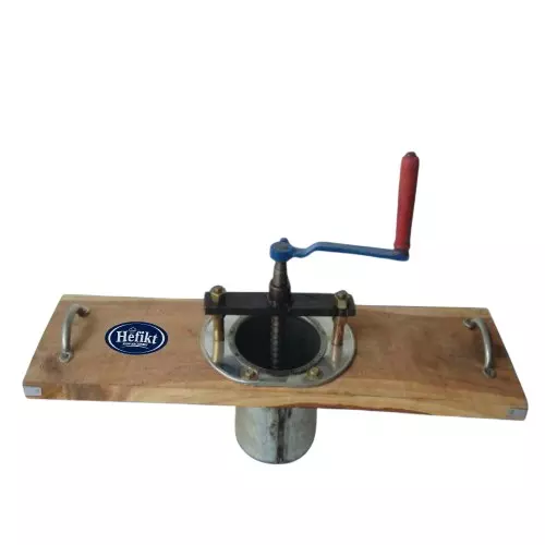 Hefikt Food Machinery Hand Operated Sev Machine with Wood Platform 1.25 Kg Bowl Capacity Stainless Steel & Wood Material 28 x 10 x 7 Inch Size