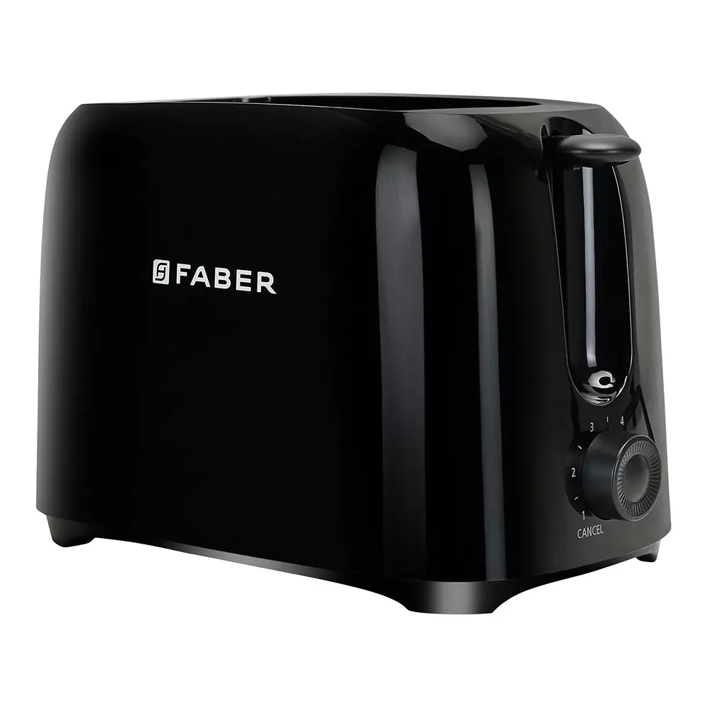 Faber Pop Up Toaster 750 W Power Cord Wrap Storage Knob Control With LED Indicating Buttons Black