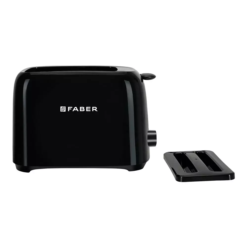 Faber Pop Up Toaster 750 W Power Cord Wrap Storage Knob Control With LED Indicating Buttons Black