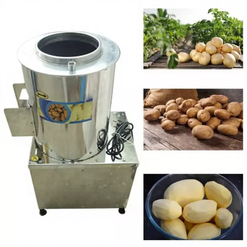 Vinayak Machines Potato Peeler Machine without Motor Silver Stainless Steel 0.5 HP 10 Kg/hrs Capacity