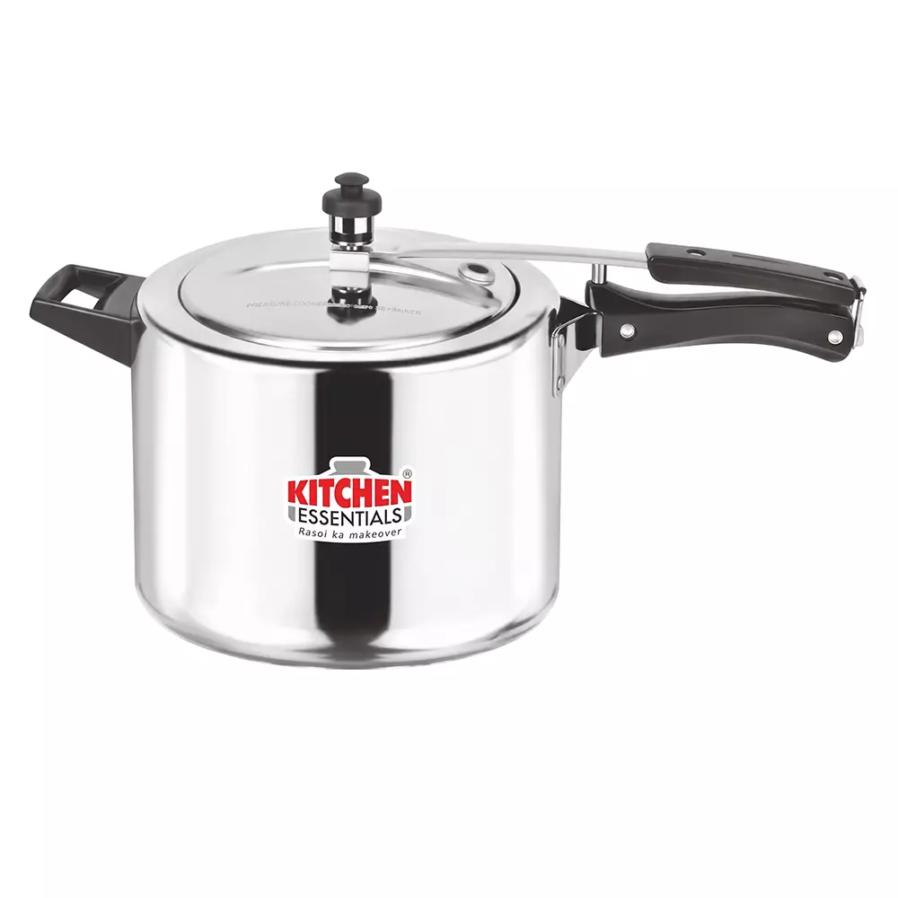 Kitchen Essentials Pressure Cooker Eazy Kook Series 8 L Capacity Inner Lid Type Aluminium Material Wide Type Silver Color, FG000041