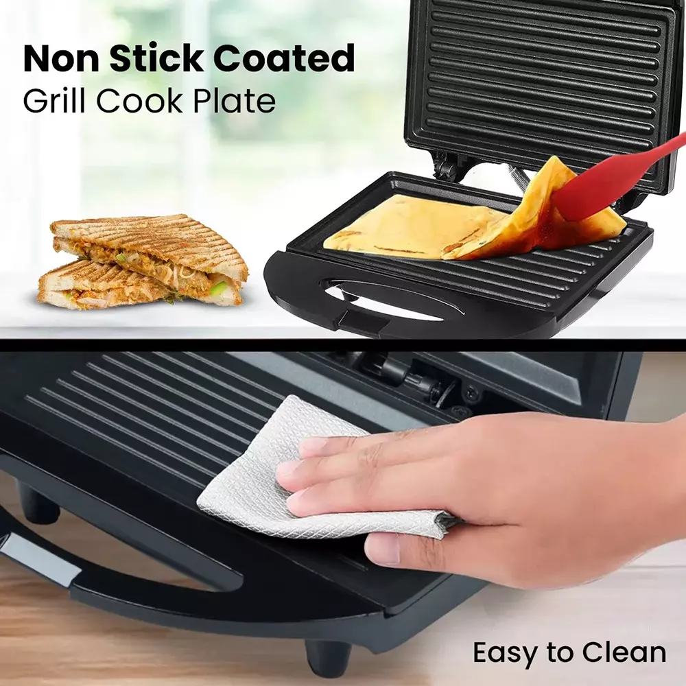 Inalsa Presto Dx Sandwich Maker & Toaster 800 W Plastic 240 V Black & Silver Color