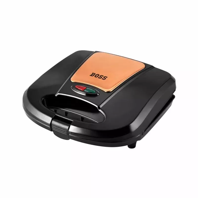 Boss 800 W Panino+ Sandwich Griller with Fixed Toast Plates Black Color and Cool Touch Body, B547