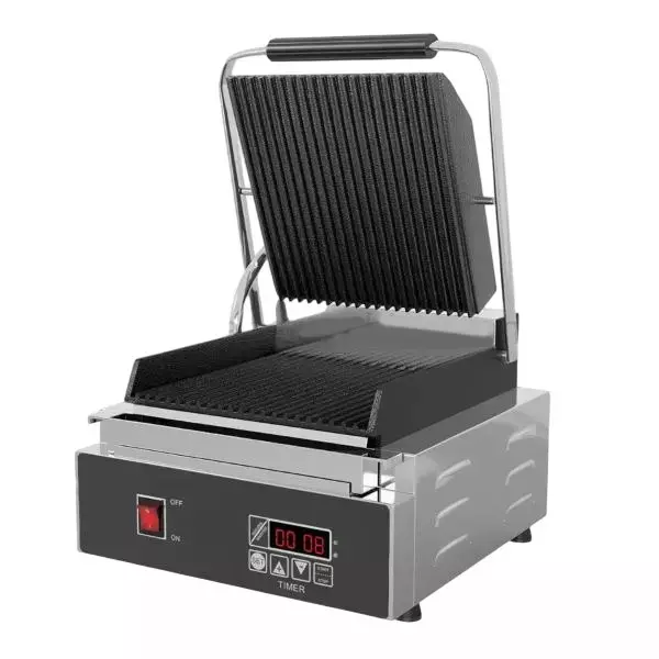 MIDD=Kitchen Panini Grill with Cooking Plate 1800 W Input Power Stainless Steel 1 Phase Grey, Panini MK09/MCGS 12ETG
