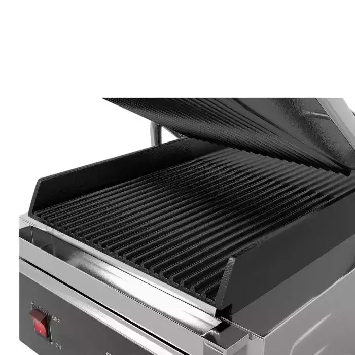 MIDD=Kitchen Panini Grill with Cooking Plate 1800 W Input Power Stainless Steel 1 Phase Grey, Panini MK09/MCGS 12ETG