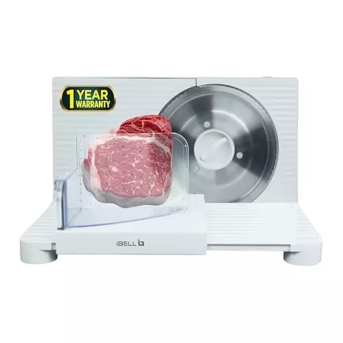 IBELL Electric Meat Slicer 850 W Power Heavy Duty Motor Stainless Steel Blade White, MS170M