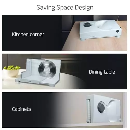 IBELL Electric Meat Slicer 850 W Power Heavy Duty Motor Stainless Steel Blade White, MS170M