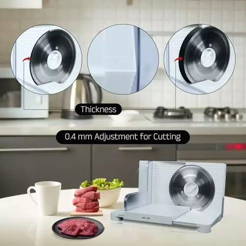 IBELL Electric Meat Slicer 850 W Power Heavy Duty Motor Stainless Steel Blade White, MS170M