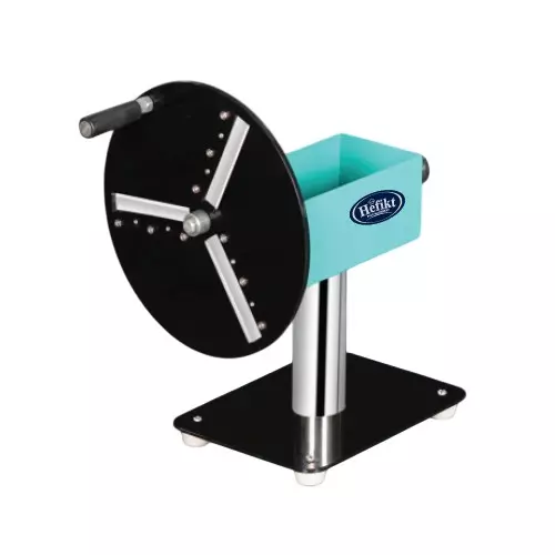 Hefikt Food Machinery Hand Operated Potato Slice Machine Stainless Steel Material Black & Cian Color 11 x 10 x 13 Inch Size