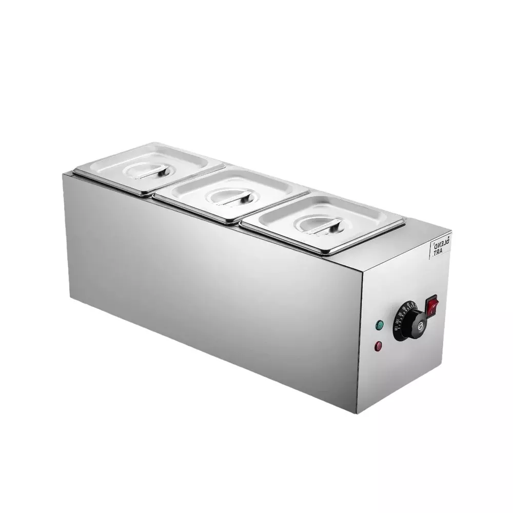 Chefrost 3 Pan Chocolate Melter Stainless Steel Body and 1.5 W Power Rating for Hotels & Restaurants, CF-CM-3P