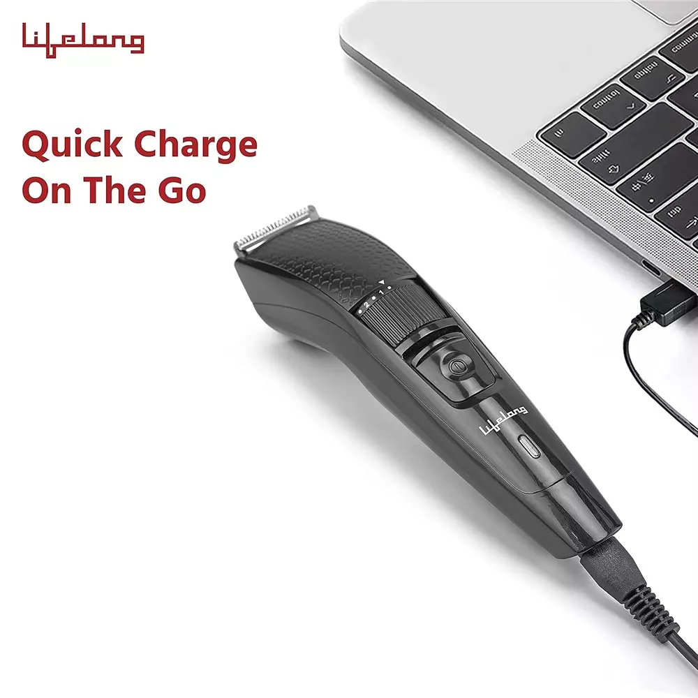 Lifelong Trimmer 20 cm Length Stainless Steel Blade Material Black Battery Powered Plastic 45 Mins Durability, LLPCM13