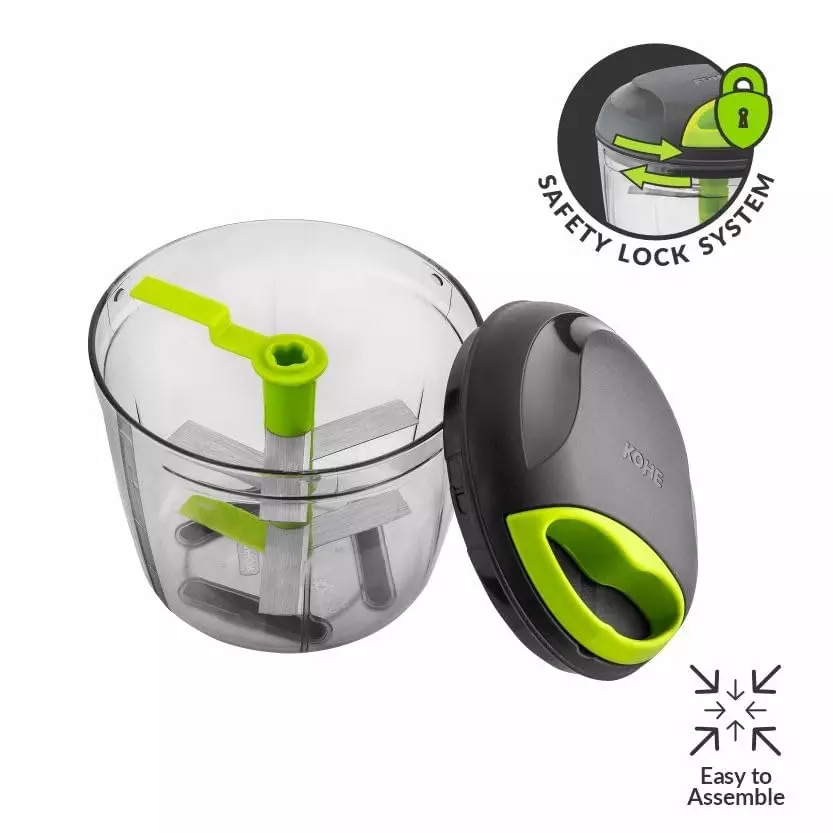 Kohe Manual Vegetable Chopper 5 Blades Multicolor 900 ml Capacity for Home & Kitchen Use, CR-900/B